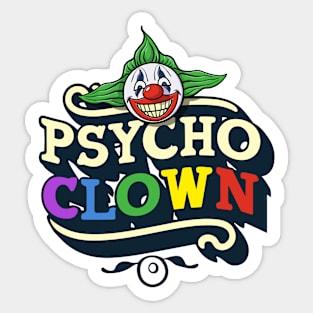 Psycho Clown Logo Design Sticker